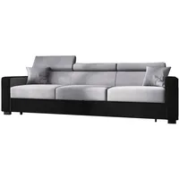 MOEBLO Schlafsofa Kamelia, Couch Polstermöbel Sitzmöbel Wohnzimmermöbel 2-Sitzer-Sofa Stoffsofa, Samt/Velour + Kunstleder, - (BxHxT): 241x97x92 cm grau|schwarz