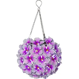 Star Trading Solar-Hänge-Deko"Hortensia", pink, 44 LEDs