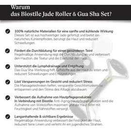 Biostile Massage-Set – Gua Sha Stein und Jade-Roller für strahlende Haut