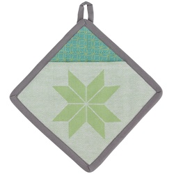 Topflappen Carla 100%Baumwolle pastellgrün Blume 20,0x20,0cm