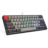 MIHIYIRY SK61 Mechanische Gaming Tastatur, 60% Mechanische Tastatur mit RGB Hintergrundbeleuchtung mechanische NKRO-Tastatur mit Typ-C-Kabel Optischer Schalter für Win/Mac