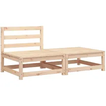 vidaXL Gartensofa ohne Armlehnen mit Fußhocker Kiefer braun