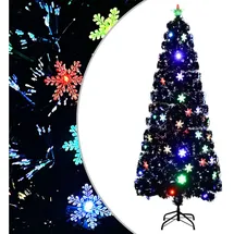 vidaXL Weihnachtsbaum mit LED-Schneeflocken Schwarz 240 cm