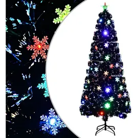 vidaXL Weihnachtsbaum mit LED-Schneeflocken Schwarz 240 cm