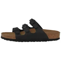 Birkenstock Florida Birko-Flor schmal Damen Pantolette Hausschuhe, Sandaletten, Mules, Pantoffeln, Slipper schwarz 43 EU