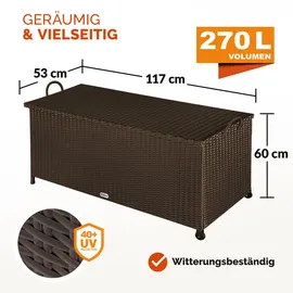 CASARIA Gartenbox Auflagenbox 117 x 53 x 60 cm Braun