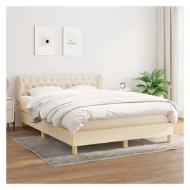 vidaXL Boxspringbett 140 x 200 cm Creme