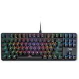 DR1TECH Raven Mechanische TKL Gaming Tastatur Für PC/PS4 mit RGB Hintergrundbeleuchtung - 87 Tasten Anti Ghosting - Ergonomische USB Tastatur mit Kabel (Internationales-Layout)