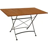 DEGAMO Klapptisch Hofgarten 70x120cm, Flachstahl schwarz + Eukaylptus, FSC®-zertifiziert