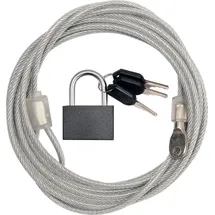 VOREL Stahlseil mit Schloss ummantelt 3m x Ø 4mm