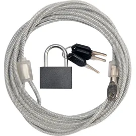VOREL Stahlseil mit Schloss ummantelt 3m x Ø 4mm