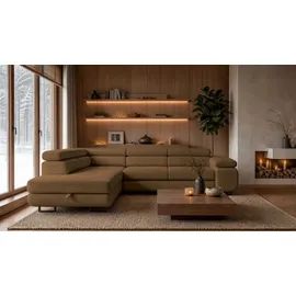 storez24 Eckcouch Textil 3-Sitzer Braun