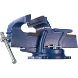 Tectake Schraubstock Gusseisen 15,00 cm x 33,00 cm x 17,00 cm blau 360° drehbar