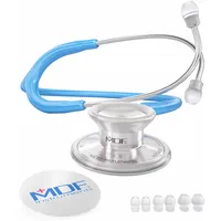 MDF Instruments, Acoustica Leichtes Stethoskop für Ärzte, Krankenschwestern, Studenten, häusliche Pflege, Erwachsene, Doppelkopf, Hellblau, MDF747XP14