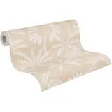 A.S. Création Vliestapete 791631 - Tapete Dschungel in Beige, Creme - 10,05 m x 0,53 m - Vliestapete florale Elemente