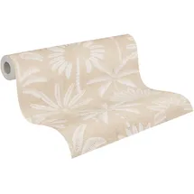A.S. Création Vliestapete 791631 - Tapete Dschungel in Beige, Creme - 10,05 m x 0,53 m - Vliestapete florale Elemente