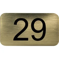 Nummernschild selbstklebend, 35 x 20 mm, Type 29, Kunststoff gold metallic