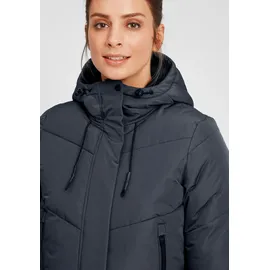 Oxmo OXJuna Damen Wintermantel Parka Mantel mit Kapuze Gummizug Reißverschlusstaschen Seiten-Reißverschlüsse Regular fit, - S