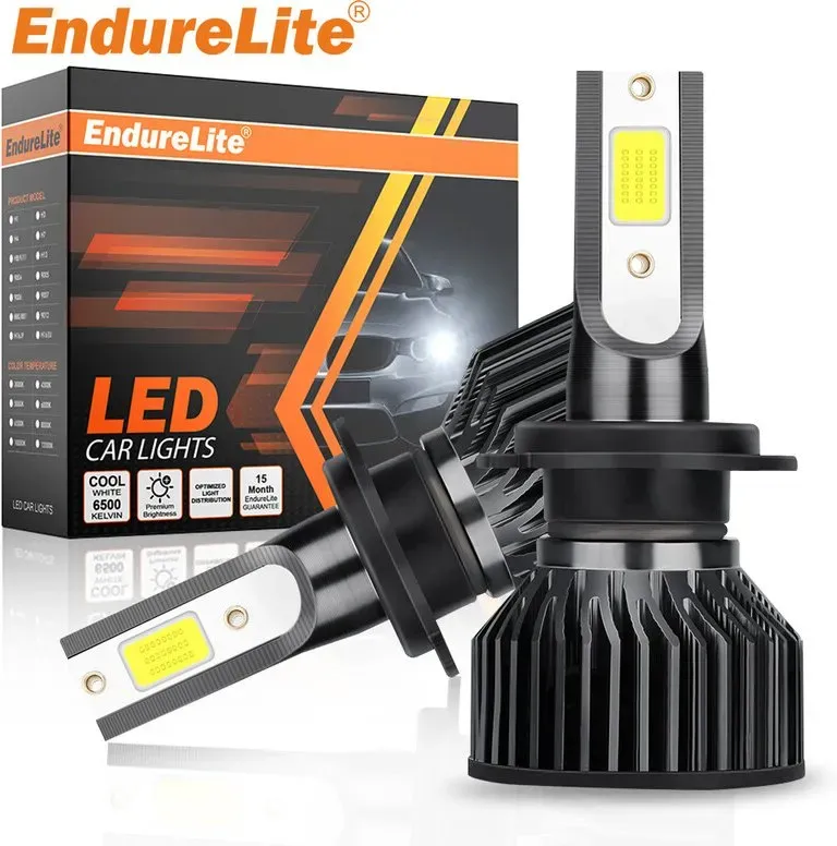 EndureLite H8/H9/H11 LED-Scheinwerfer, 6000 K Pures Weiß, Plug & Play, effizientes Kühlsystem, 13000 lm, leuchtstärkeres Scheinwerferlicht, 2er-Pack