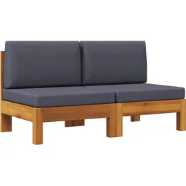 vidaXL Lounge Mittelsofas braun/grau 2 St.