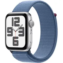 Apple Watch SE 2023 GPS 44 mm Aluminiumgehäuse silber, Sport Loop winterblau