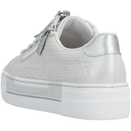 Rieker N4960 Damen Plateau-Sneaker Silber/Weiß 39