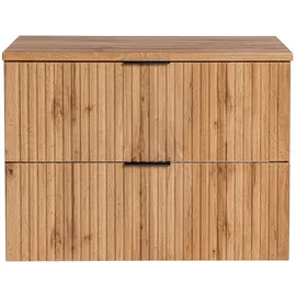 vente-unique Waschbeckenunterschrank hängend 80 x 0 x 0 cm Holzfarben hell