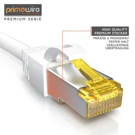 Primewire LAN-Kabel CAT.7, RJ-45 (Ethernet), Gigabit Ethernet S/FTP Netzwerkkabel, 10000 Mbit/s, Patchkabel - 10m