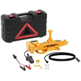 MSW Hydraulikheber Elektrischer Wagenheber 12 V 3 t Radwechsel-Set Scherenwagenheber schwarz