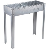 AMBIA GARDEN Schaschlikgrill Magnal XL, Silber, Metall, 80x80x30 cm, Grillspießvorrichtung, Grills, Holzkohlegrills
