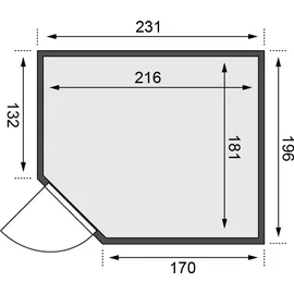 Karibu Malin inkl. 9 kW Bio-Kombiofen + ext. Steuerung