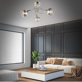 Trango 3-flg. 1010-35SD Schwarz-Optik schwenkbar *WOW* inkl. 3x 3-Stufen dimmbar LED-Leuchtmittel 3000K warmweiß Deckenlampe mit Design rauchigen Glasschirmen Wohnzimmer Deckenstrahler