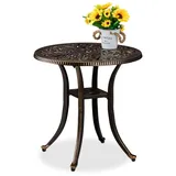 relaxdays Gartentisch Runder Gartentisch Vintage schwarz