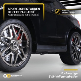 Actionbikes Motors Kinder-Elektroauto Mercedes AMG GLC 63S Coupé, 4x4-Antrieb, Fernbedienung, 140 Watt, LED, EVA-Reifen (Schwarz)