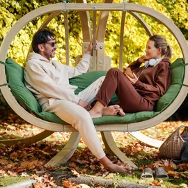 Konsimo Konsimo® Hängesessel grün, Holz, Textil, Rund, 175x120x82 cm, Hergestellt in Europa, Gartenmöbel, Hängesessel