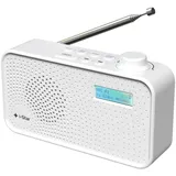 DAB/DAB Plus/FM Radio Mini Tragbares Digitalradio mit Akku und USB Aufladung für 4 Stunden Wiedergabe, Netz und Batteriebetrieb (Weiß)