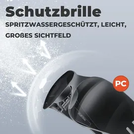 mustbau Sicherheitshelm-Set - Schutzhelm mit Schutzbrille, Verstellbarer Kopfriemen von 53 bis 63 cm