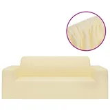 vidaXL Sofahusse Stretch Creme 2-Sitzer 100% Polyester