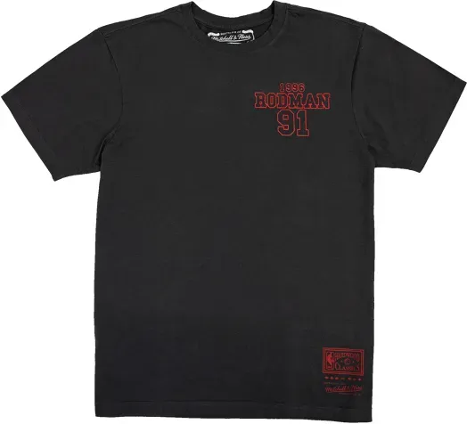 Mitchell and Ness Chicago Bulls NBA 96 Championship Dennis Rodman T-Shirt Schwarz
