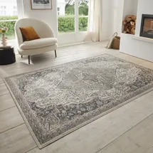 HANSE HOME "Orken", beige (creme,grau), B:80cm H:8mm L:120cm, Polypropylen (PP), Teppiche, Teppich, Kurzflor, Läufer, Orient, Vintage, Wohnzimmer, Schlafzimmer, Esszimmer