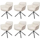 MCW Esszimmerstuhl MCW-K33, Küchenstuhl Stuhl, drehbar Auto-Position, Stoff MVG ~ Kunstleder, creme