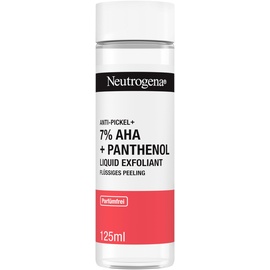 Neutrogena Anti-Pickel+ Liquid Exfoliant flüssiges Peeling mit 7% AHA + Panthenol (125ml) entfernt sanft abgestorbene Hautzellen & überschüssigen Talg