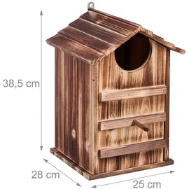 Relaxdays Eulen Nistkasten Holz Hellbraun,