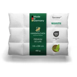 HANSKRUCHEN HANSKRUCHEN® Premium de Luxe Daunendecke 135x200 cm - Leicht / Übergang - Made in Germany Kassettendecke aus 100% Baumwolle - Allergiker geeignet