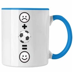 Trendation Tasse Fußball Tasse Geschenk für Fußballspieler Trainer :(Fußball) L blau