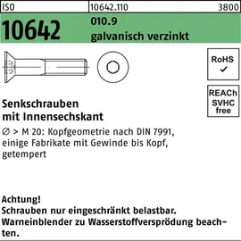 F. REYHER Nchfg. GmbH & Co. KG Senkschraube ISO 10642 Innen-6kt M16 x 90 25 Stück