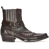 TruClothing.com Herren Western Cowboy Stiefel Vintage Spitz Knöchel Land Boot Reiten Echtleder - Schwarz 46 EU - 46 EU