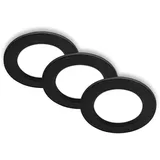 Briloner 3er Set LED Einbaustrahler Neutralweißes Licht flach Schwarz