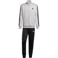 adidas Herren Sportanzug Sportswear Basic 3-Streifen French Terry Tracksuit medium grey heather/mgh solid grey L