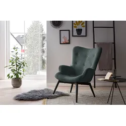 Sessel SALESFEVER, grün, B:80cm H:92cm T:99cm, 100% Polyester, Sessel, Lounge-Sessel, Zierknöpfe in der Rückenlehne